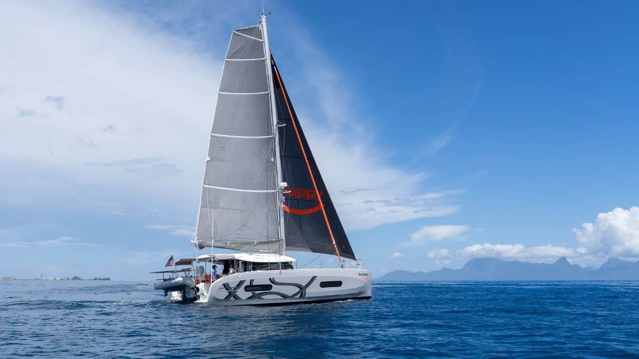 Excess 11 catamaran sailing in Tahiti